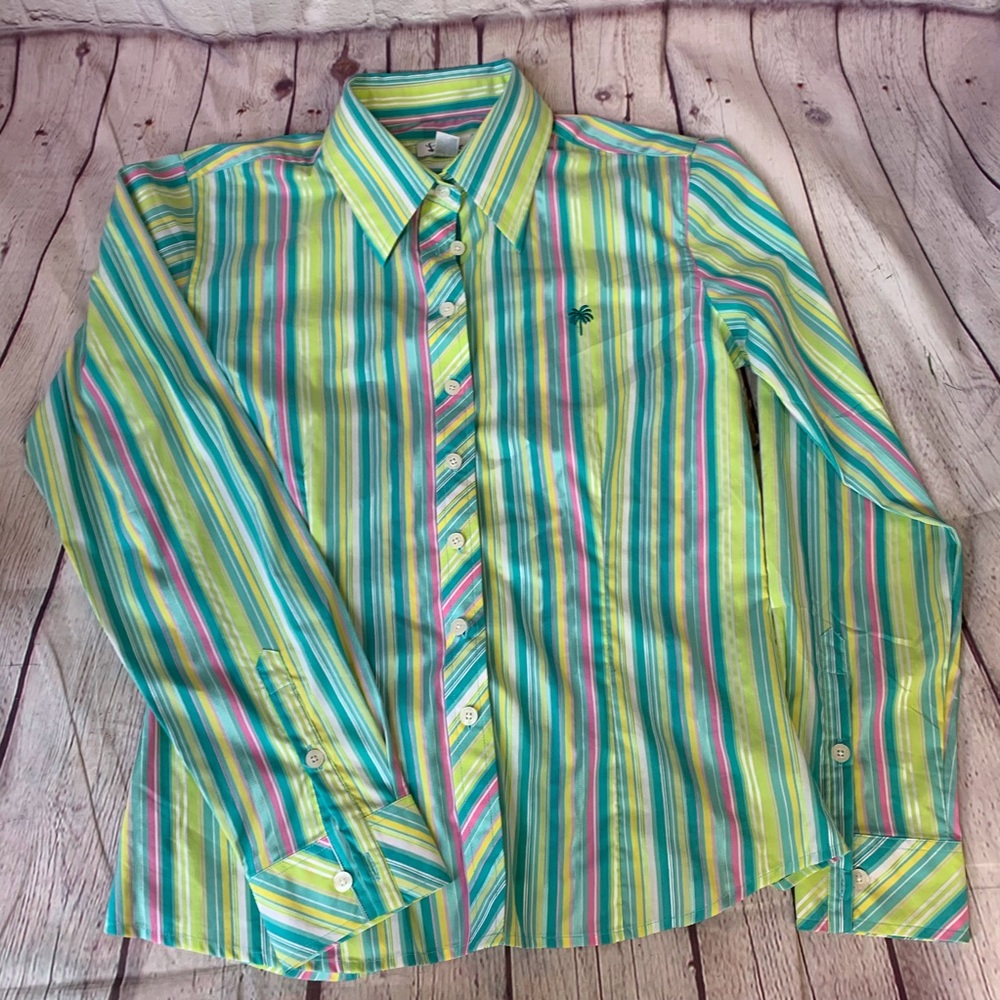 Lily Pulitzer Striped Button Down Shirt Size 6